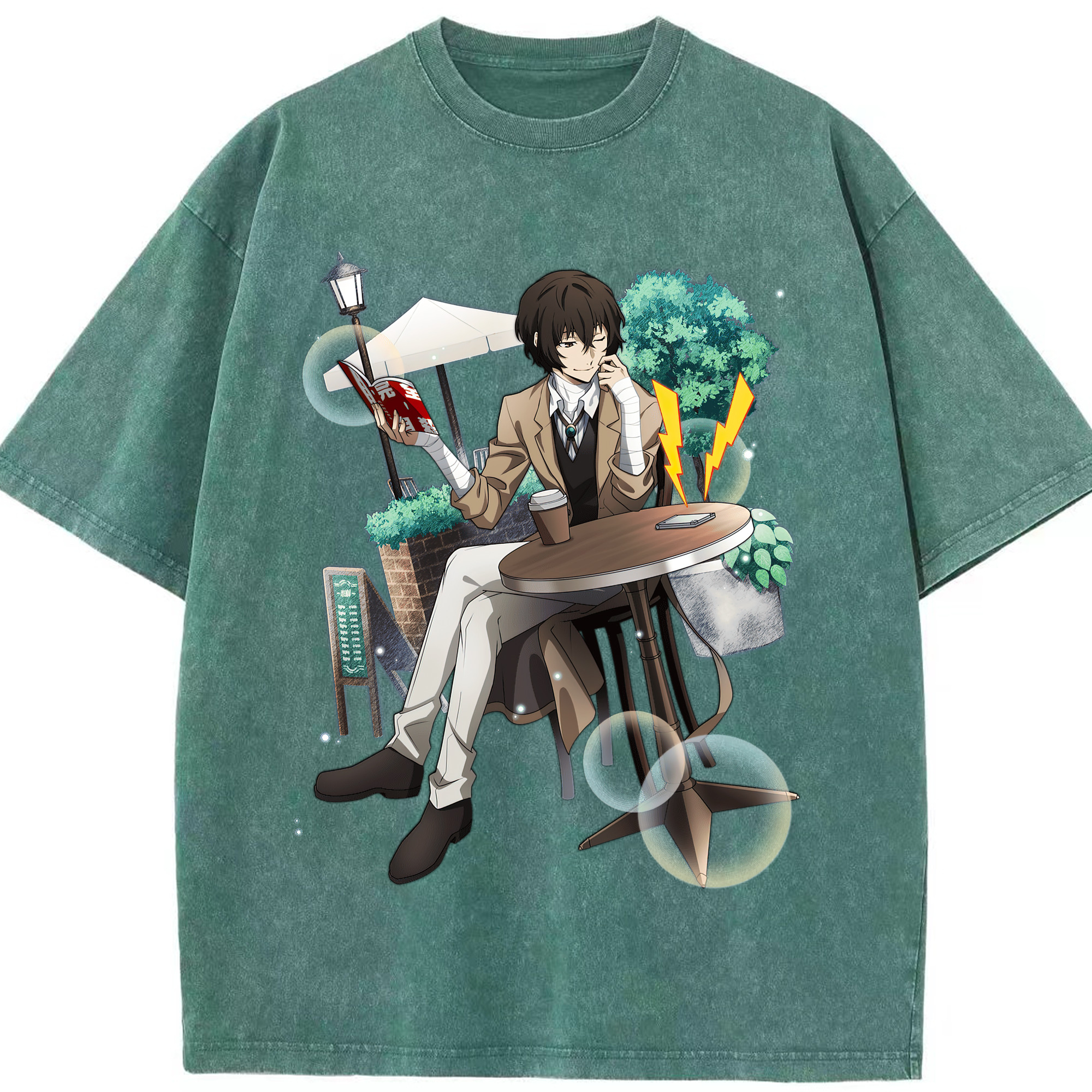 （画像用） 文豪ストレイドッグス Bungo Stray Dogs 綿100% ヴィンテージ風 半袖Tシャツ（フロントプリント）